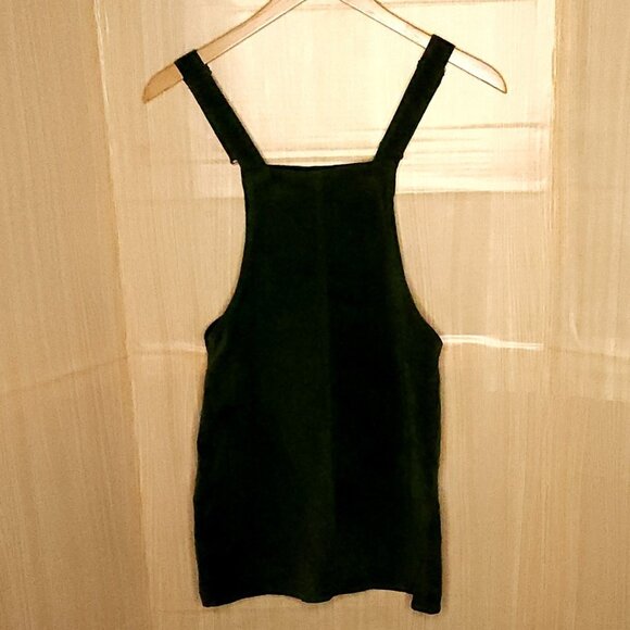 Tinsel Town Womens Green Corduroy Overall Dress XS - Picture 2 of 6
